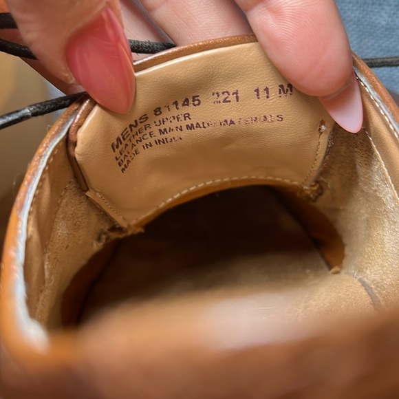 Nunn Bush Nelson Comfort 11‎ Cognac Oxford Lace Up Dress Shoes Wingtips Cushion - Picture 7 of 9